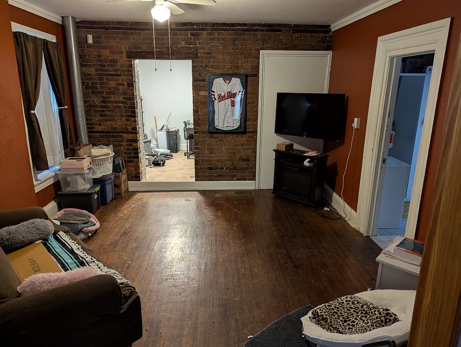 Living room with large Smart TV