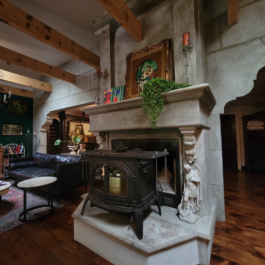 Wood stove.  