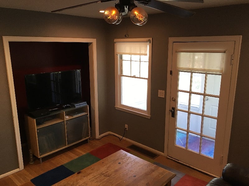 The living room faces east and  there is great light in the mornings. 