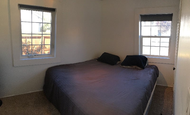 The smaller bedroom with the king bed.