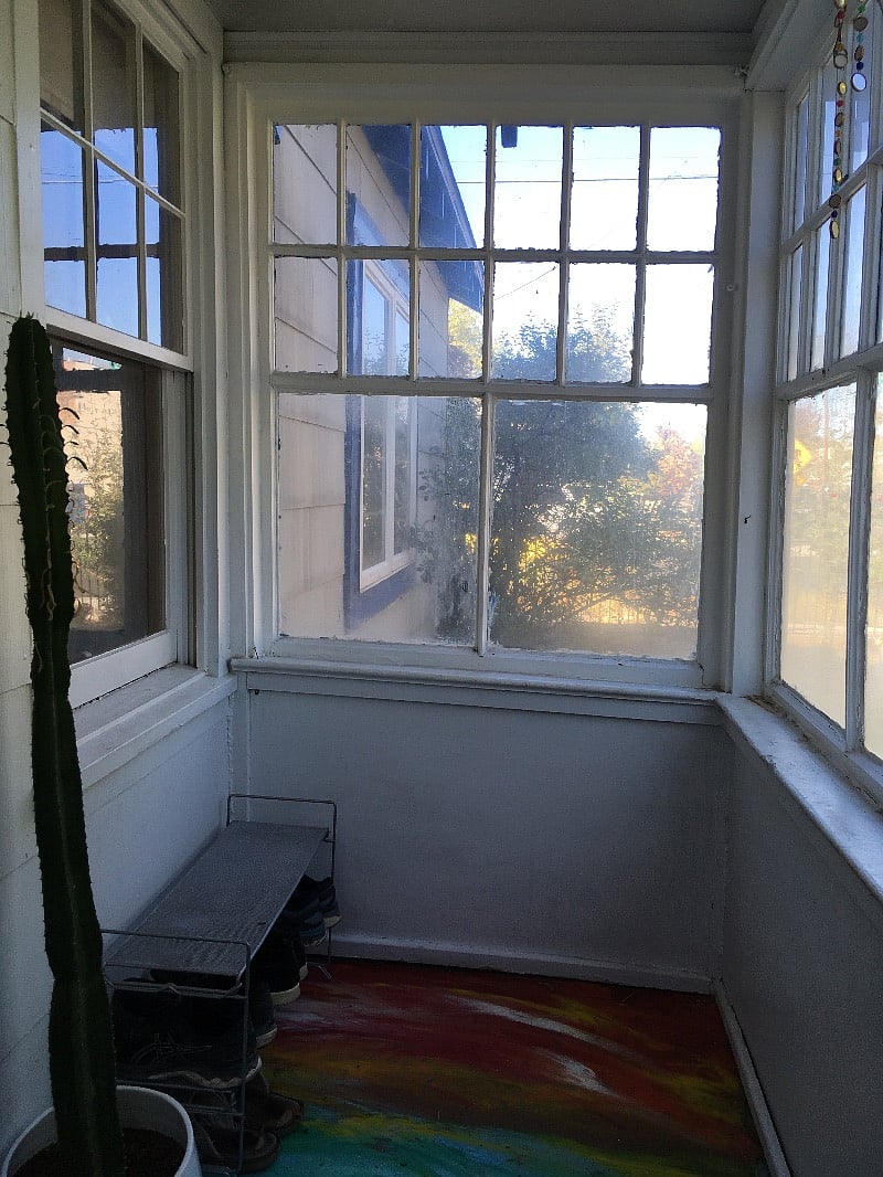 The mud room is a nice sunny area.