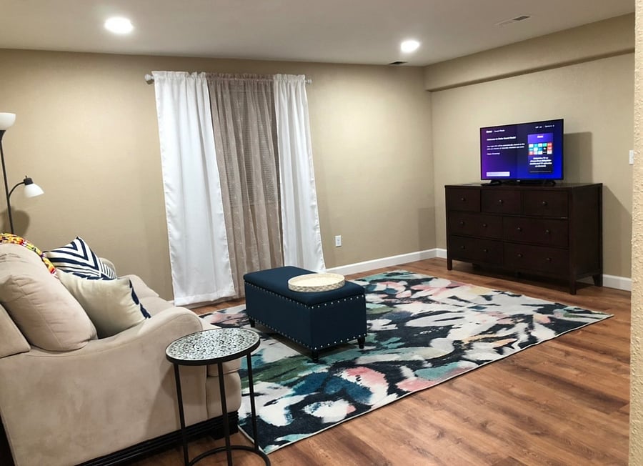 Lower level living area