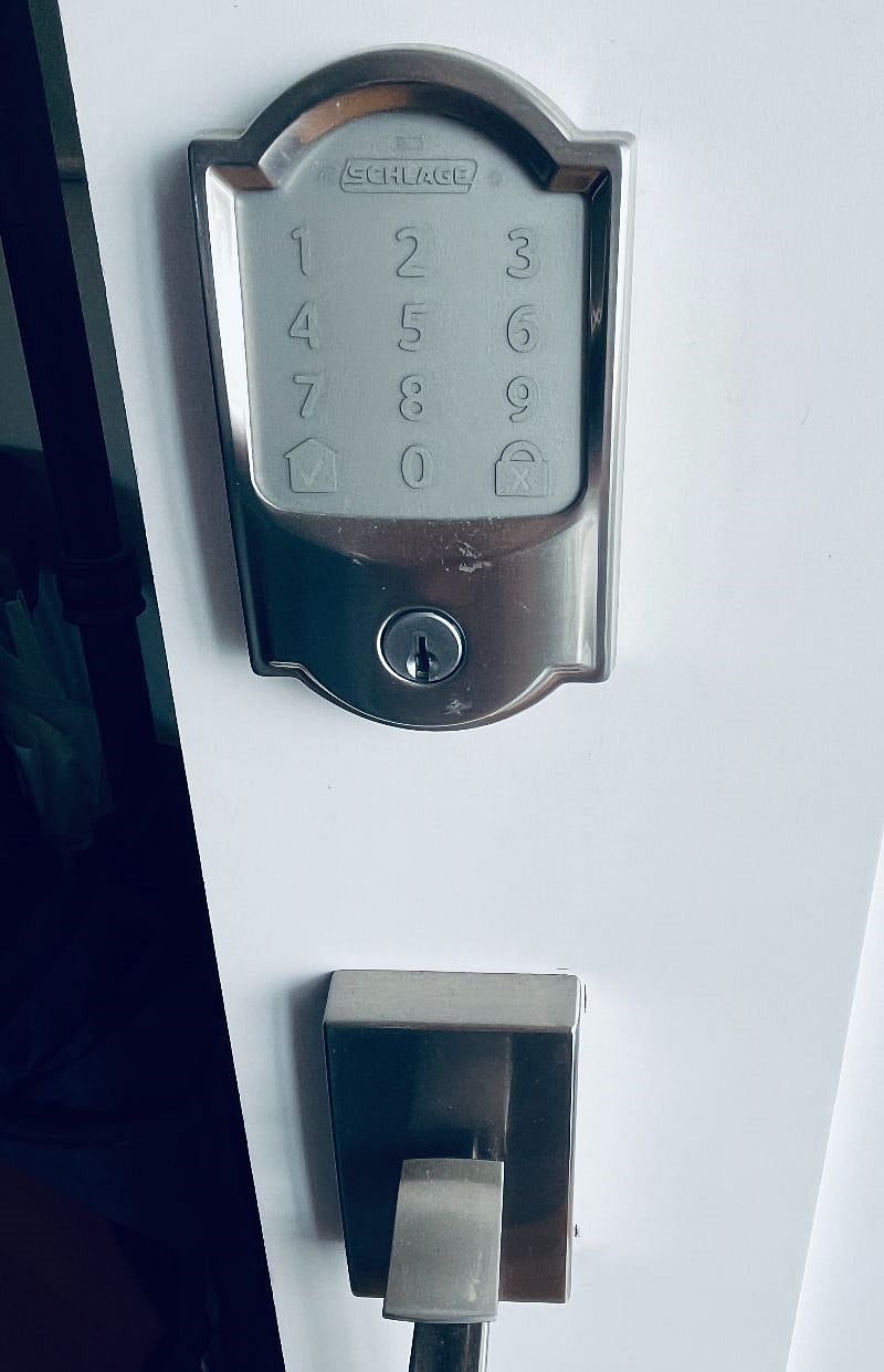 Coded entry at front door.