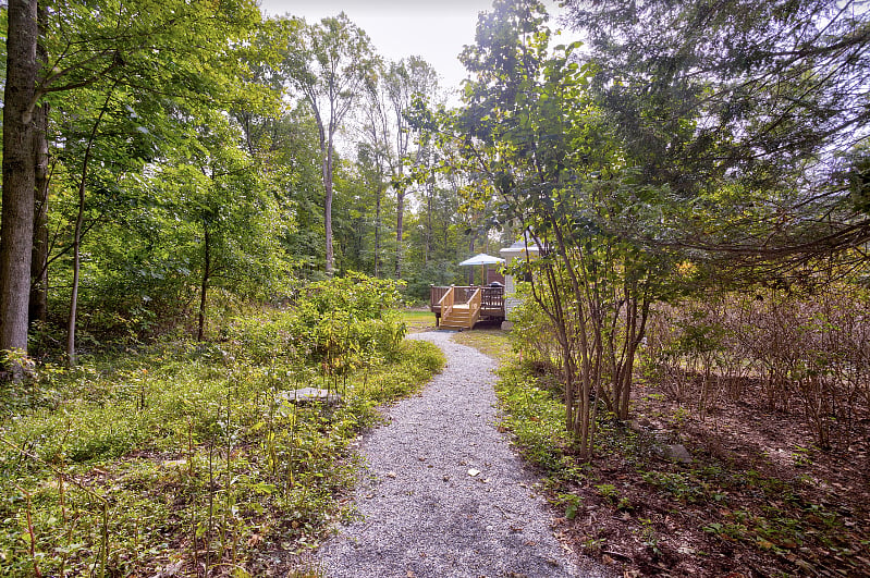 View from behind traveler parking area...