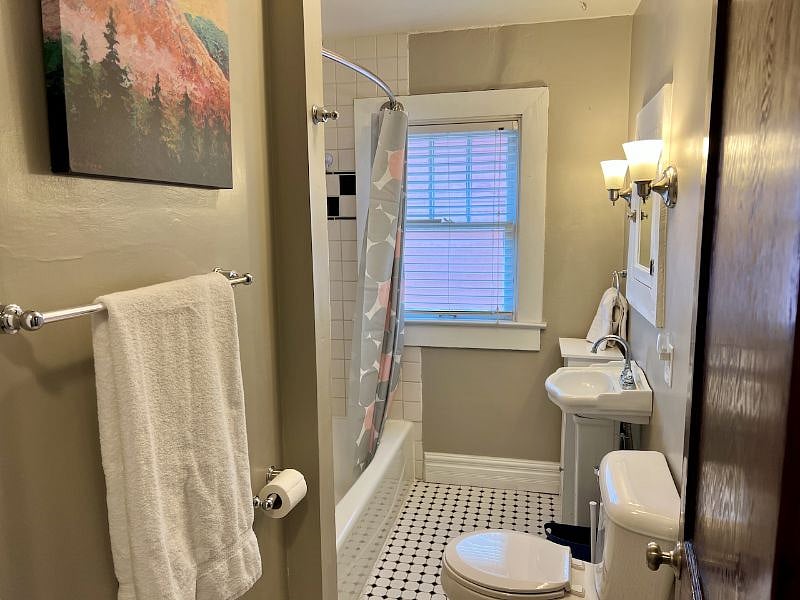 Upstairs. Main bath with shower/tub combo