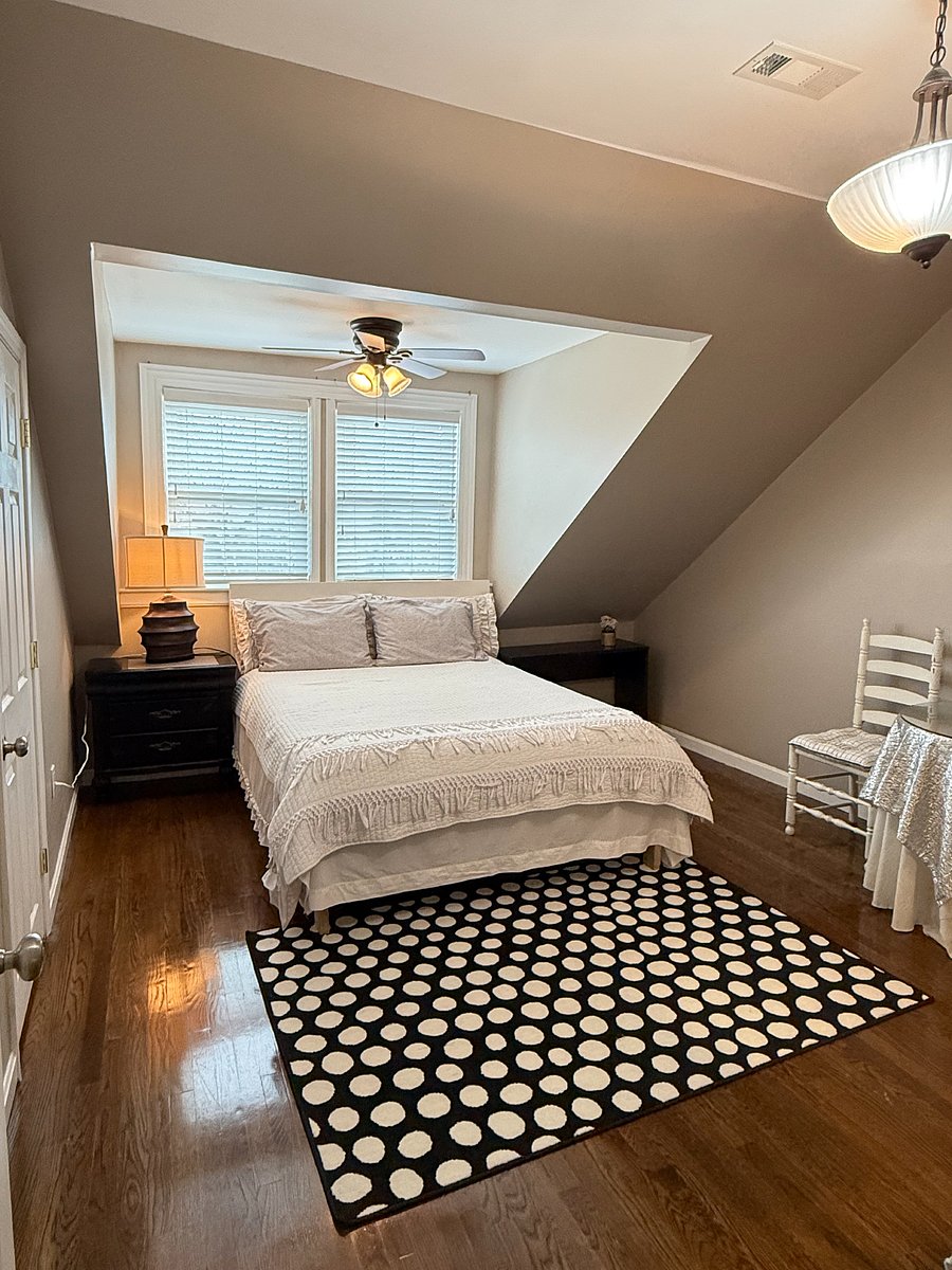 bright high celling two of two queen size bedroom
