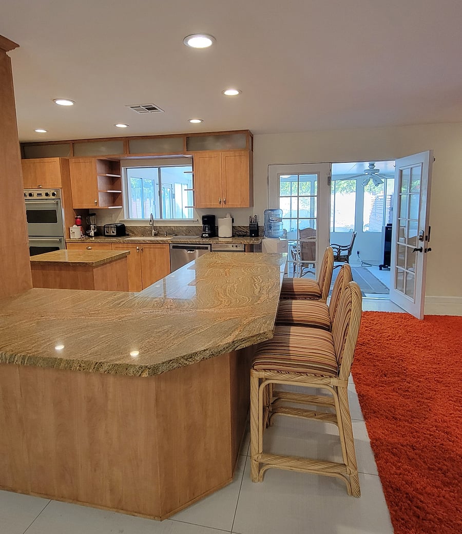 Kitchen Island and Sun Room