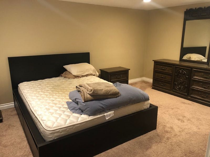Downstairs bedroom (master). Floor is now luxury vinyl plank (LVP), good for pets!