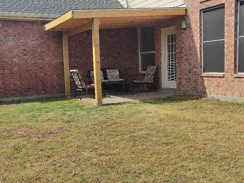 Backyard with sitting area