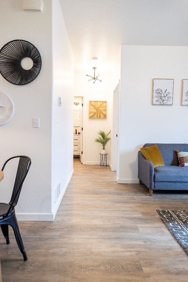 The home was completely remodeled this year with modern touches