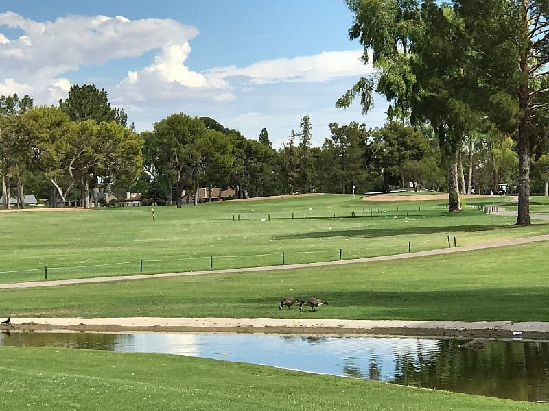 A view of the golf course.