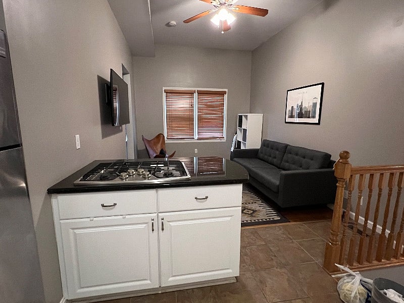 Open concept kitchen/living room
