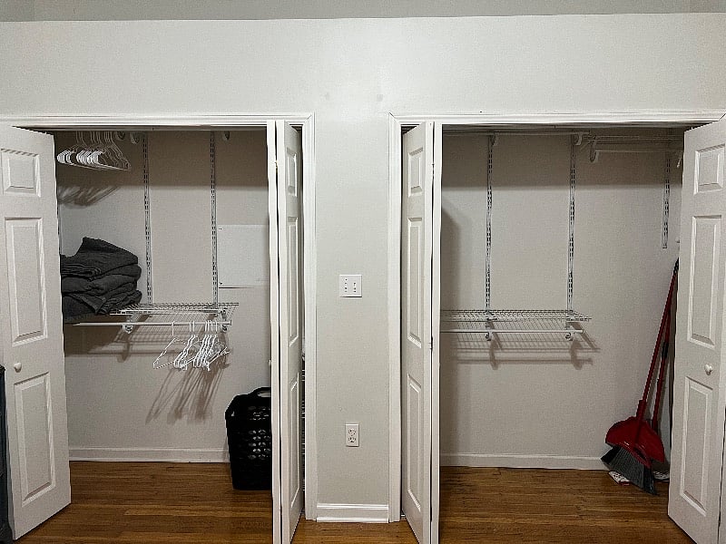 Ample closet space in bedroom