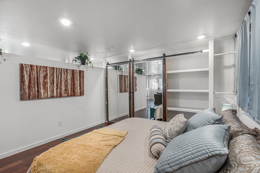 Bedroom with lots of storage space