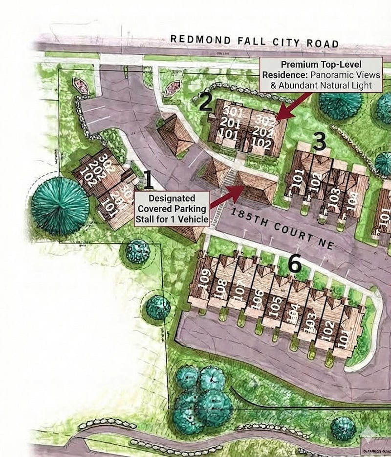 Top-floor residence location + designated covered parking (1 vehicle)