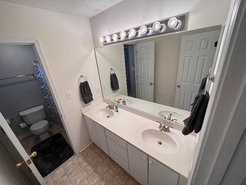 Upstairs double vanity