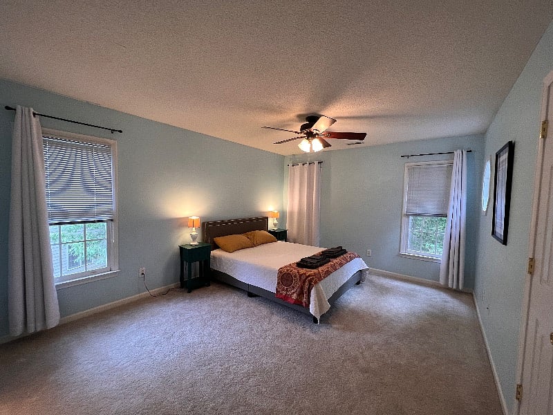 Primary bedroom with queen bed