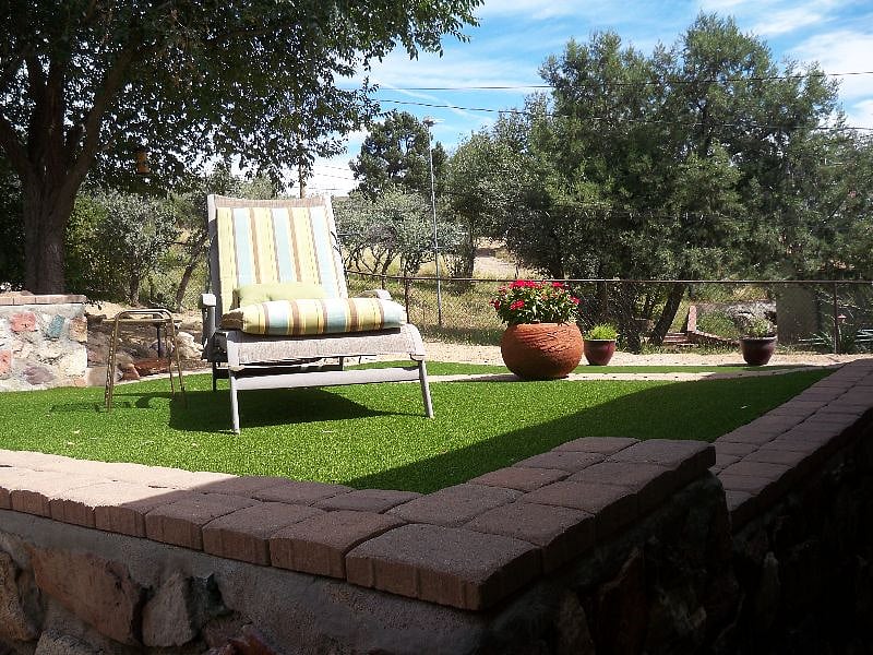 Lounge chair and turf.