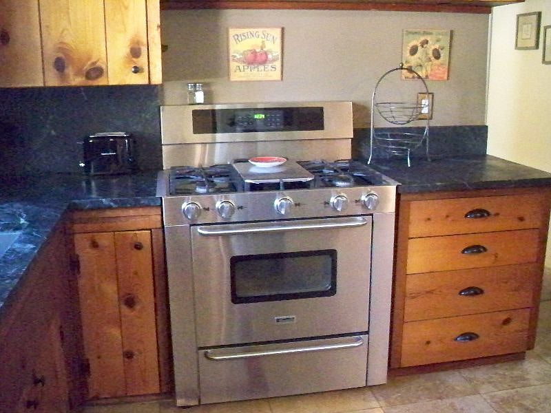 Five burner gas stove and oven