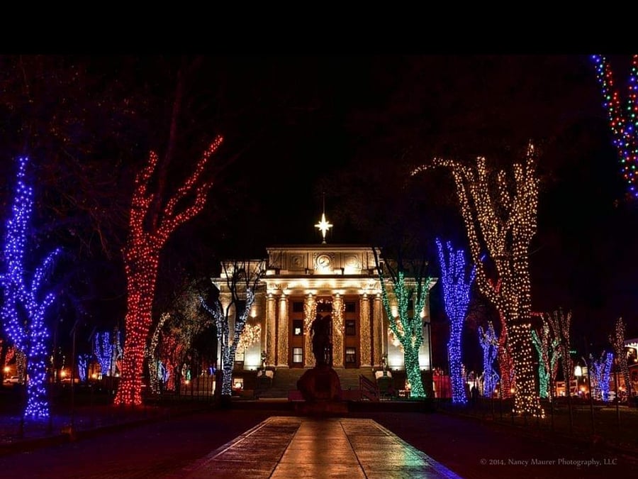 Courthouse Square at Christmas. Prescott is Arizona's Christmas City.
