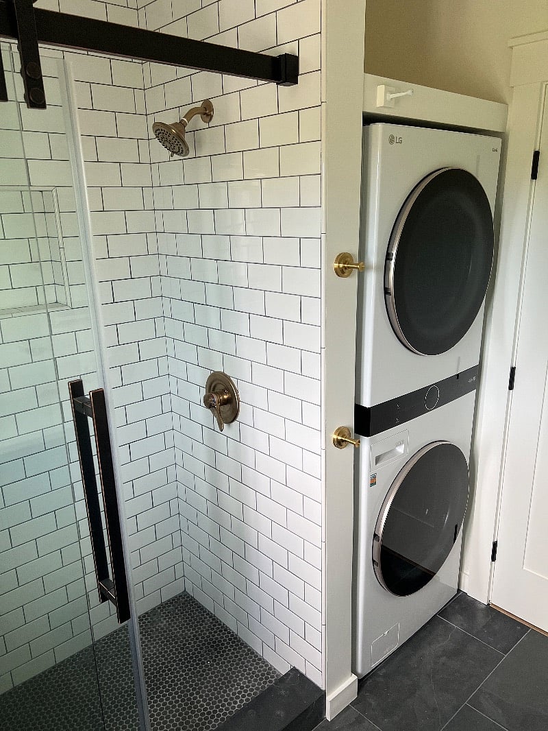 Shower and LG Washtower