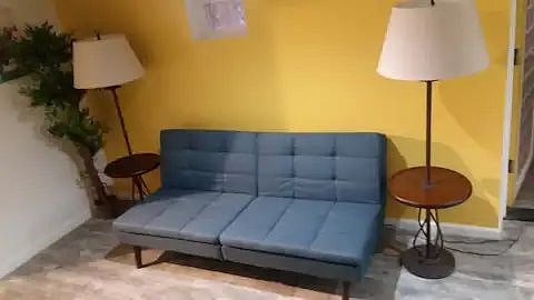 Living room with futon for guests