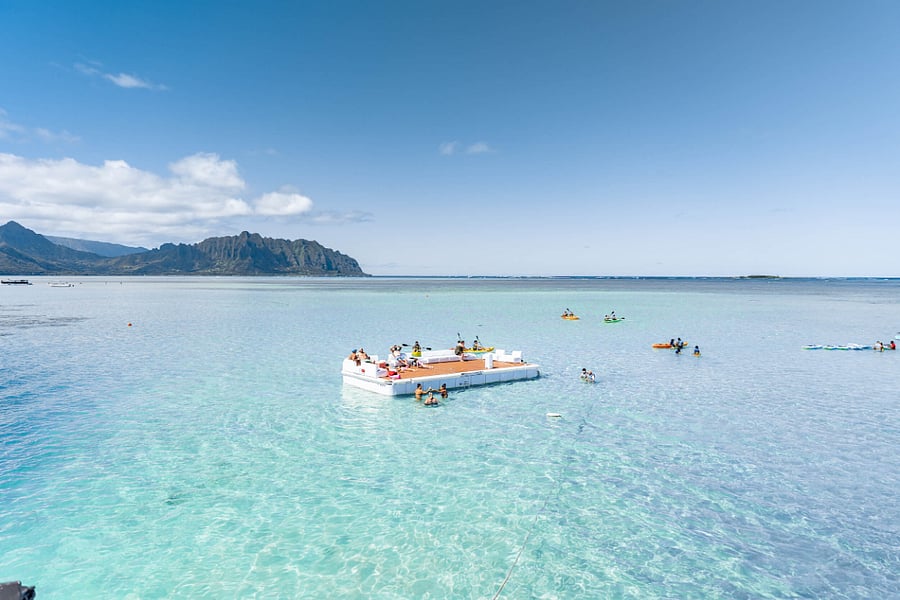Kaneohe Sandbar - 20 minutes away. Raised strip exposed at low tide, drawing day charters for snorkeling, swimming & turtle spotting.