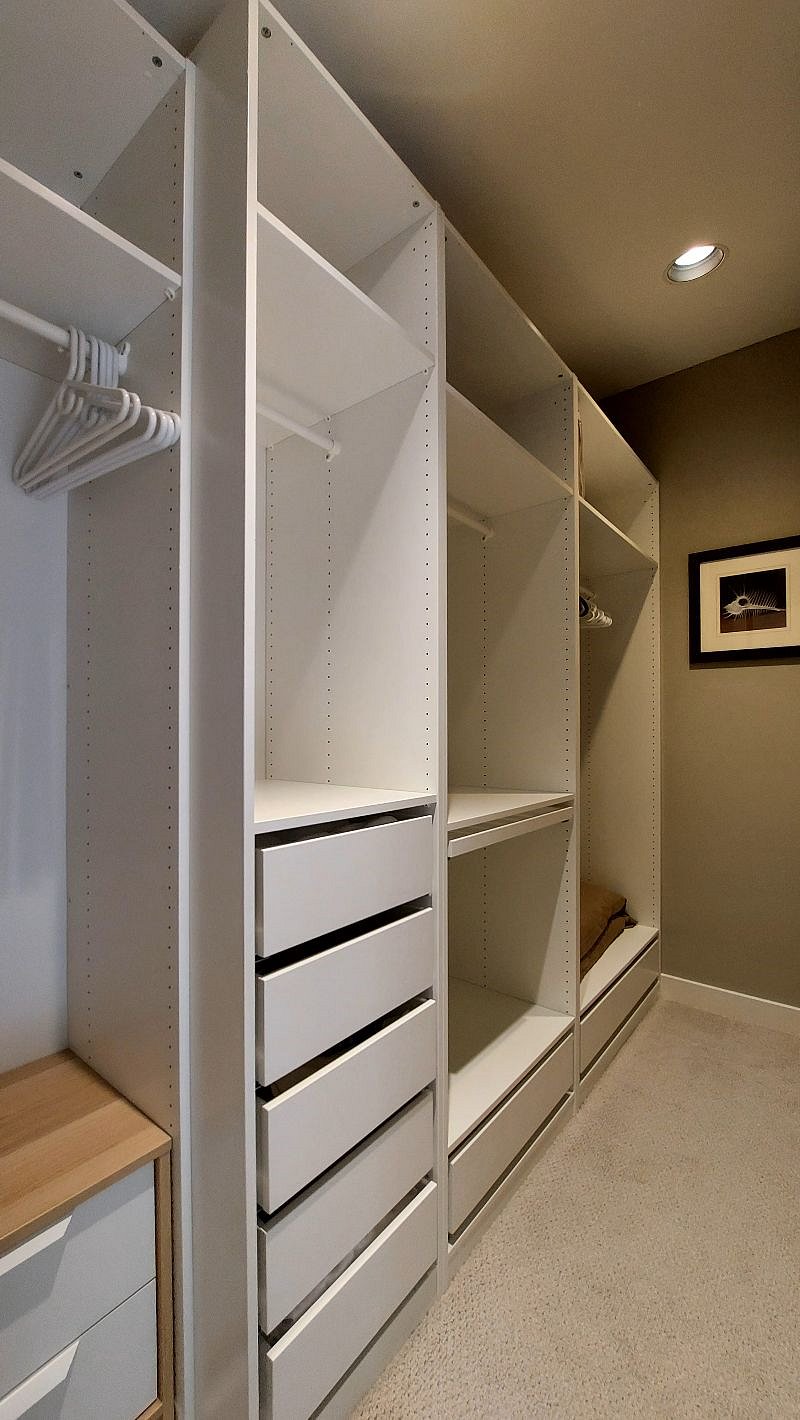 Walk in closet in master bedroom
