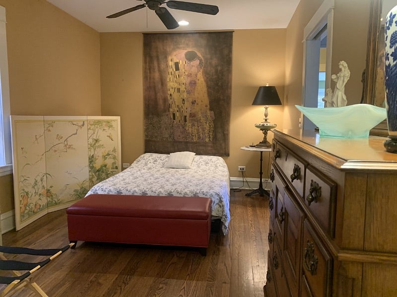 large bedroom with plenty of closet space.