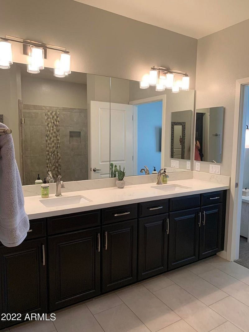 Master bathroom with double sinks