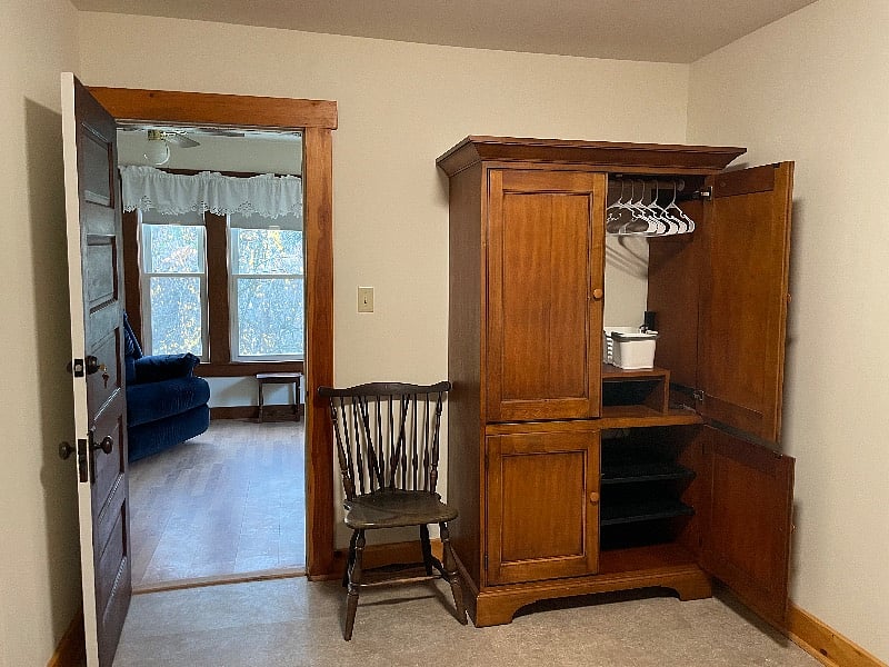 Bedroom #1 on first floor has an armoire
