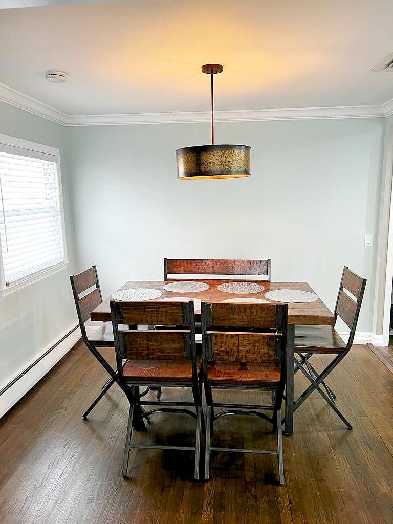 Dining table that doubles as a workspace