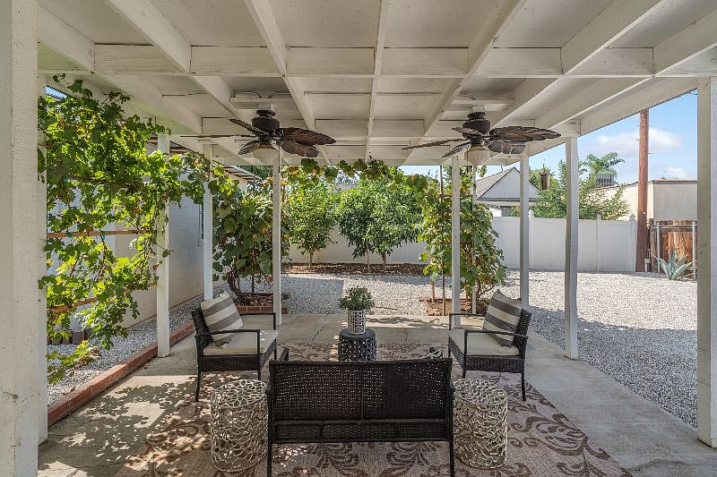 backyard with covered patio