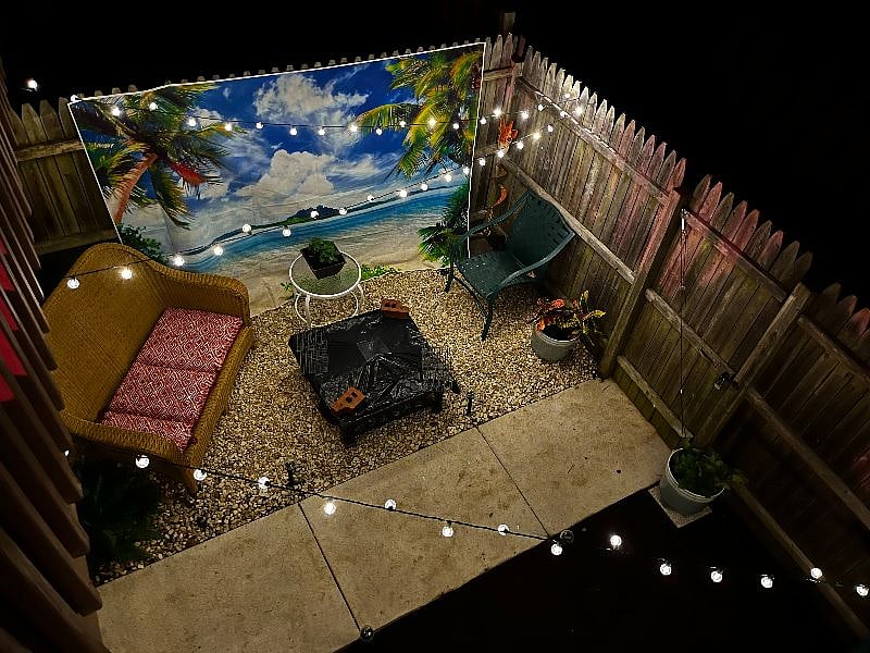 Night aerial view.