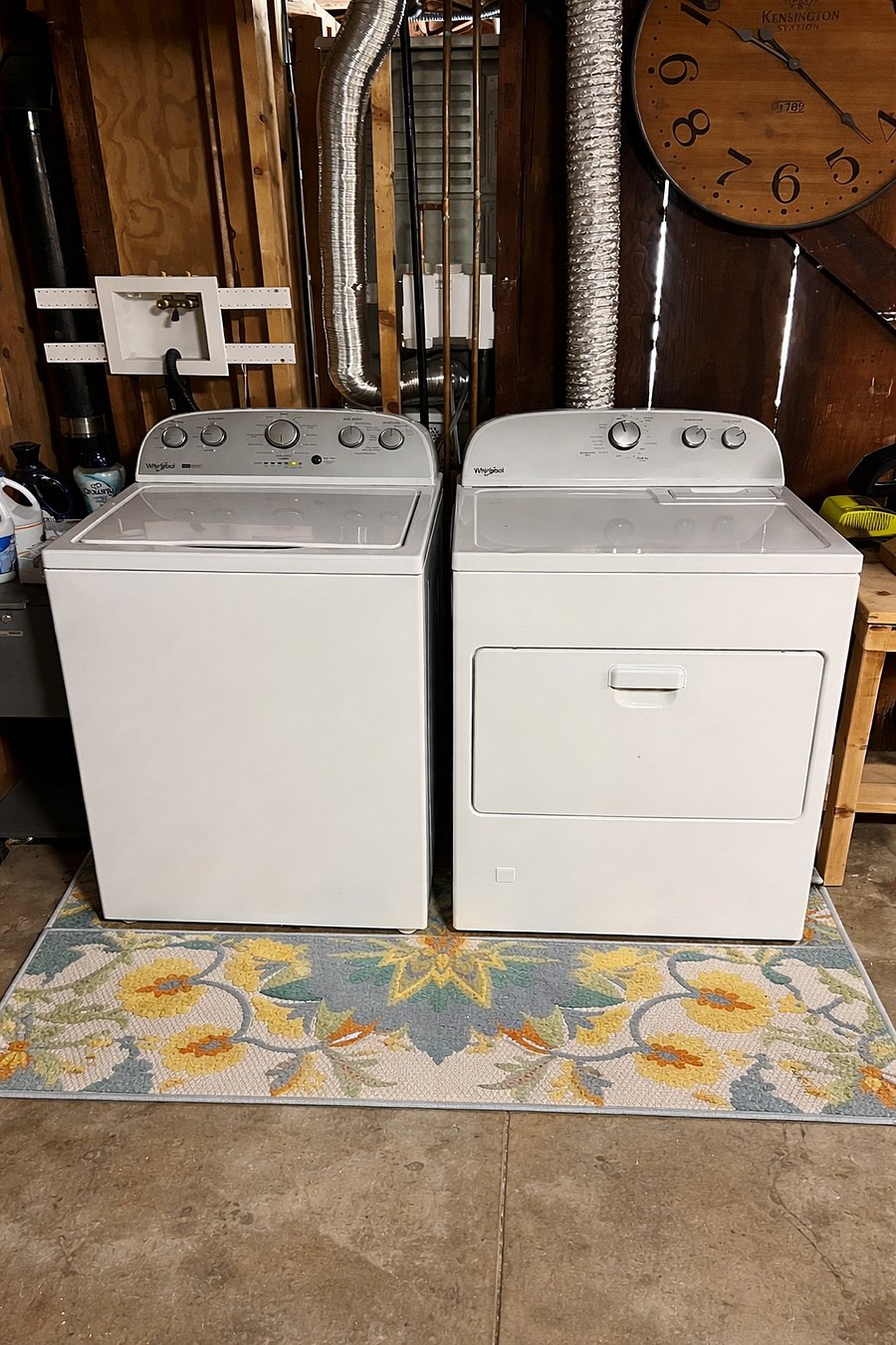 Private laundry located in garage below unit.