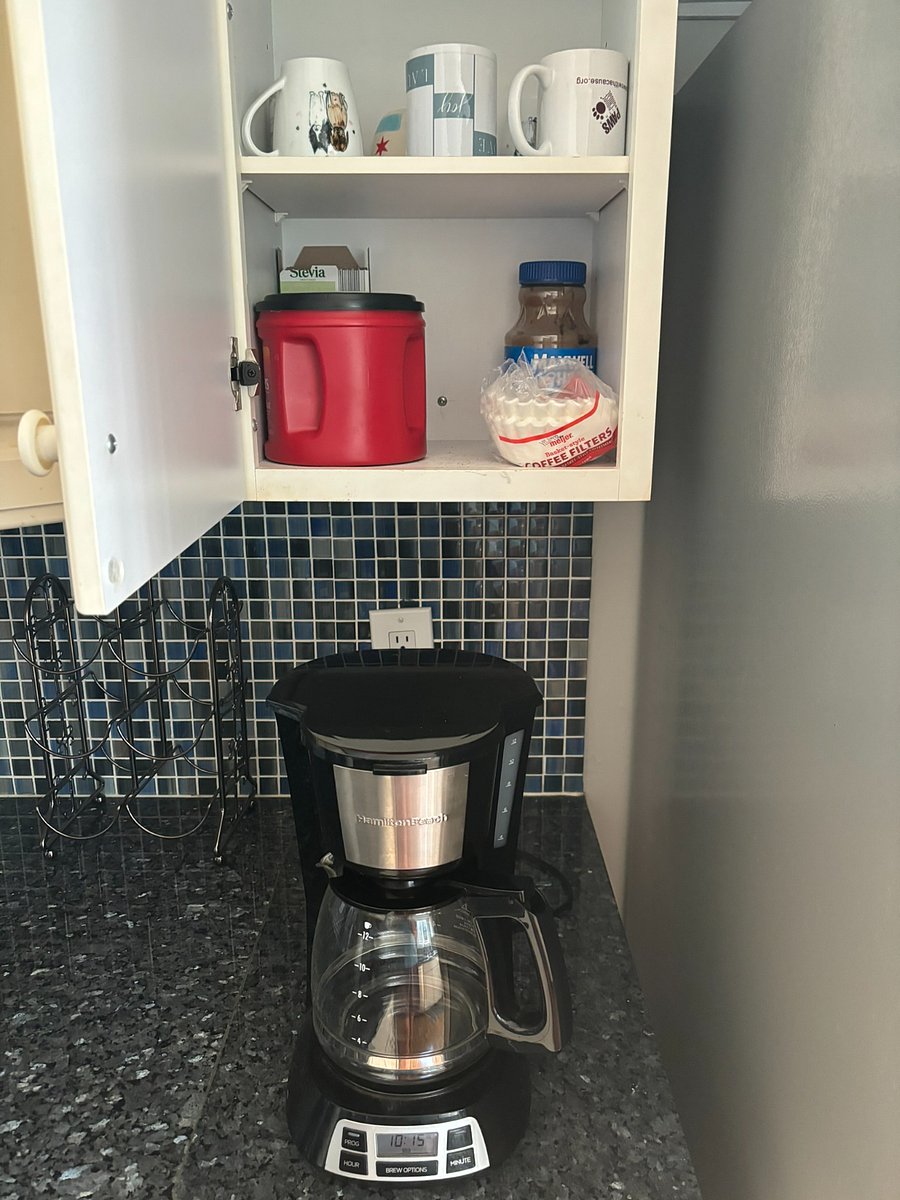 Full-size coffee pot.