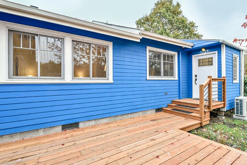 Side door is really the front entrance with a keypad and the coat/shoe closet upon entry.