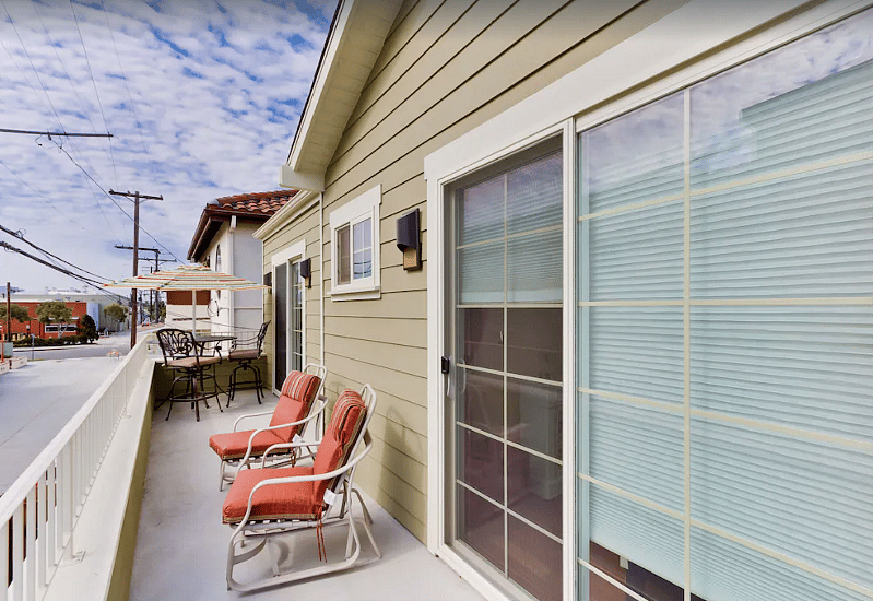 1st bedroom balcony facing alley