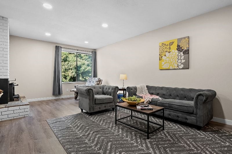 Kick back and relax on the sofa or lounge chair while you watch TV.