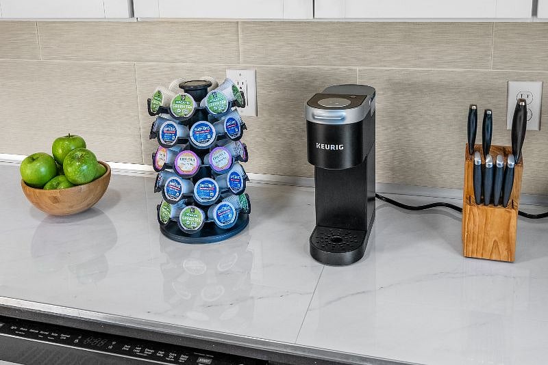 Help yourself to a hot cup of coffee with the Keurig machine.