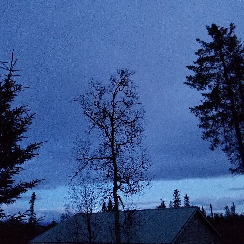 View of the winter sky from the living room