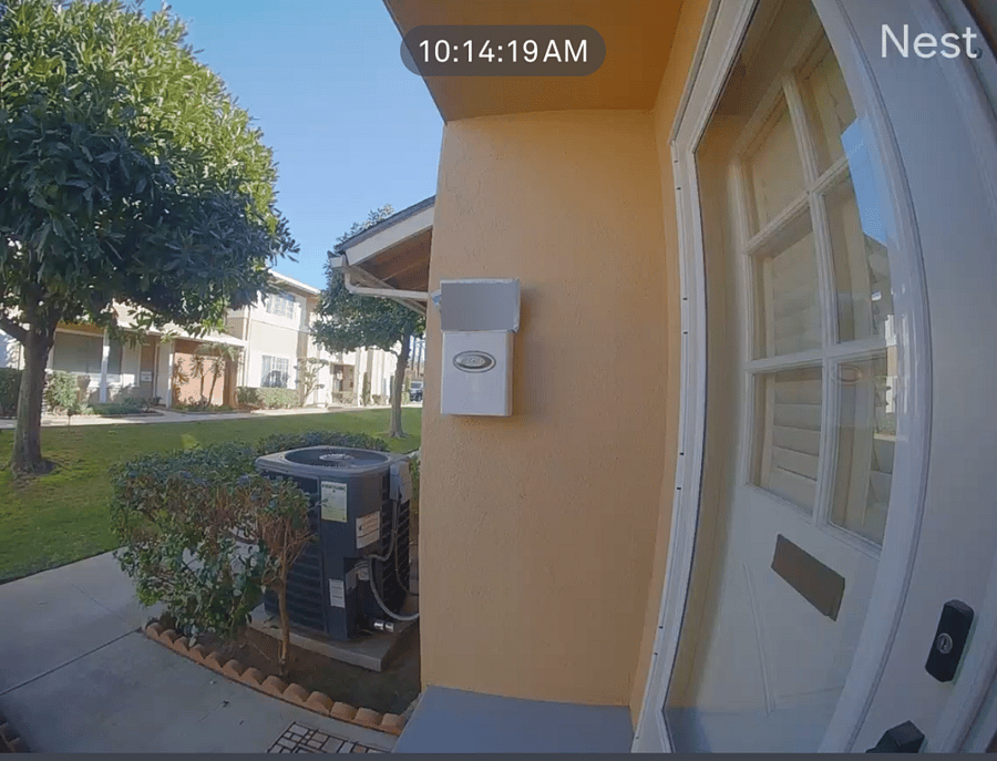 View via doorbell camera on front door
