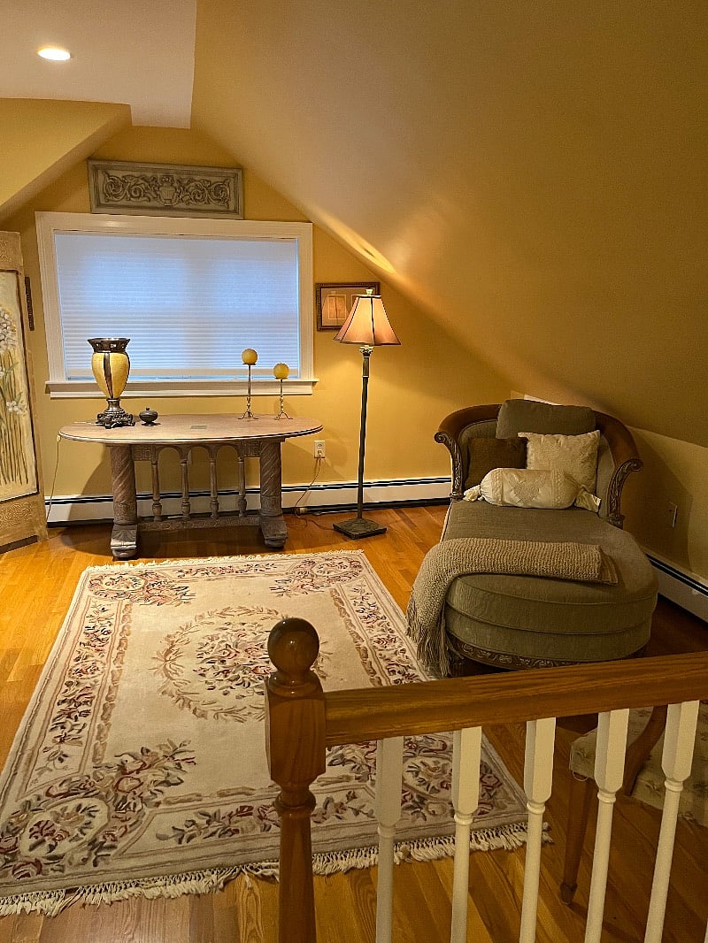 Second floor master bedroom suite reading area.