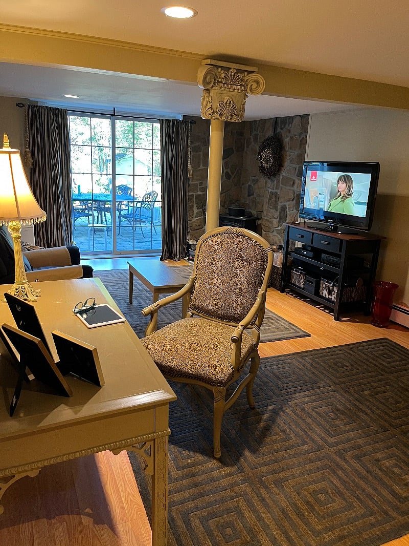 Basement level office space /TV room