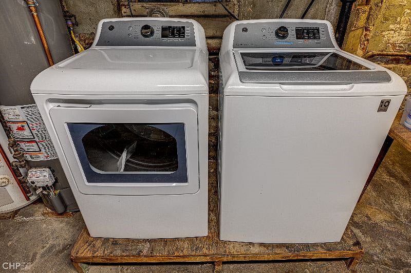Shared laundry area located in the basement common area