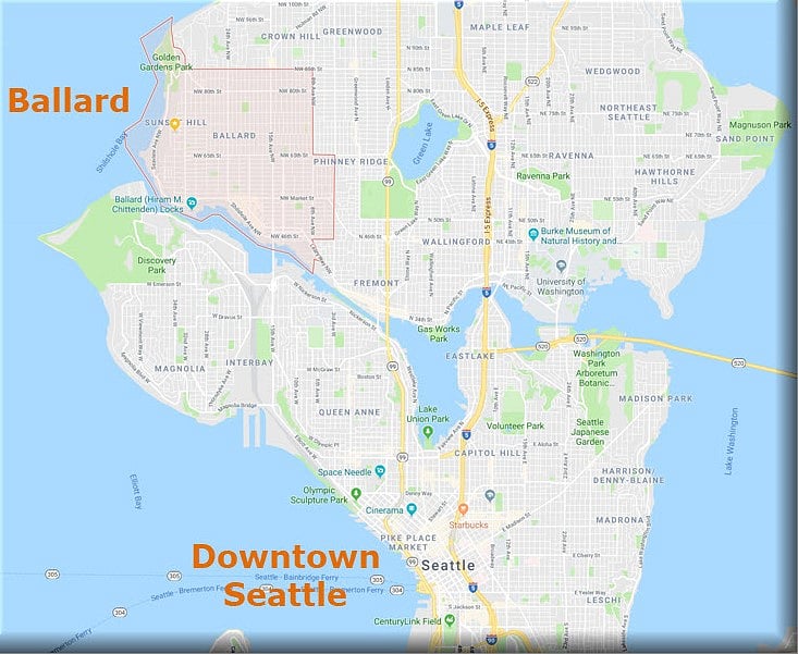 Ballard is a great neighborhood, north of Downtown Seattle. My home is located on a quiet residential street, yet close to so many fun places!