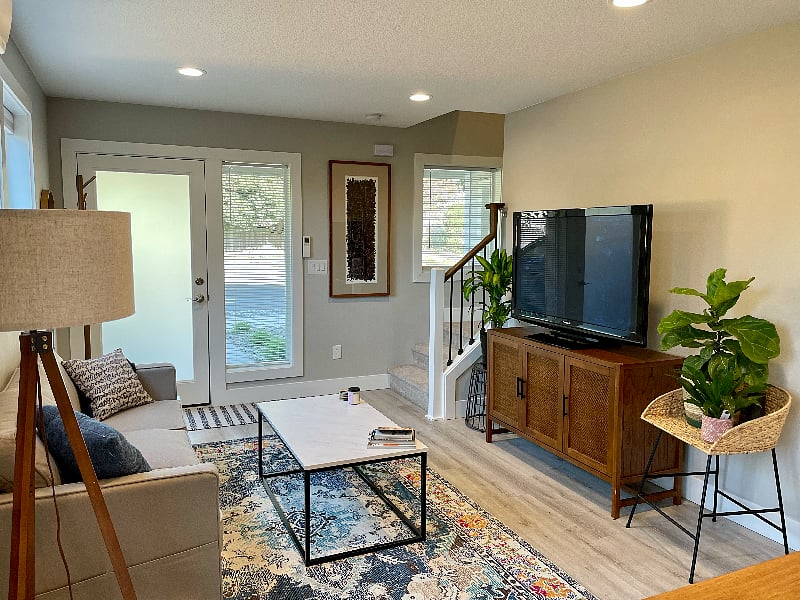 View of living room from kitchen