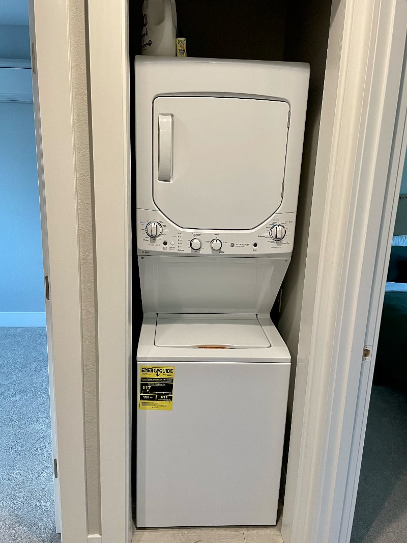 Washer and dryer upstairs