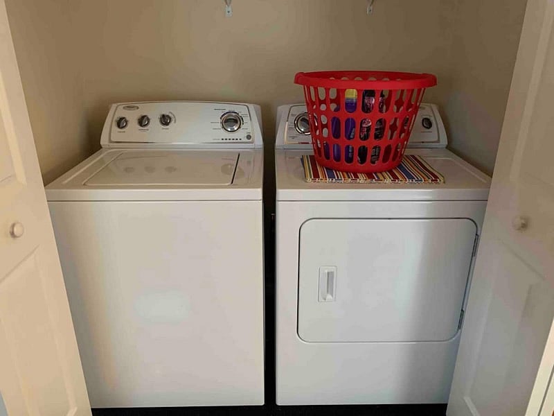 You don't have to take your dirty clothes to a laundry mat, because a Laundry Closet (with washer and dryer) is provided for you.