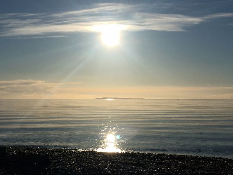 There are many places to access beaches and saltwater. Pictured here is Birch Bay which has a State park and a nice waterfront walking path. 